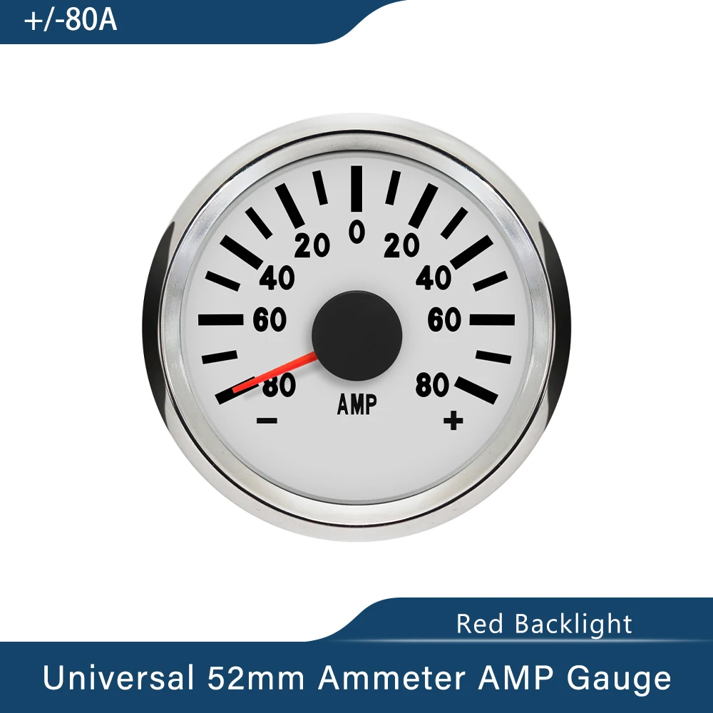 ELING Waterproof Ammeter AMP Gauge 150A With Current Sensor 9-32V 52mm With Backlight