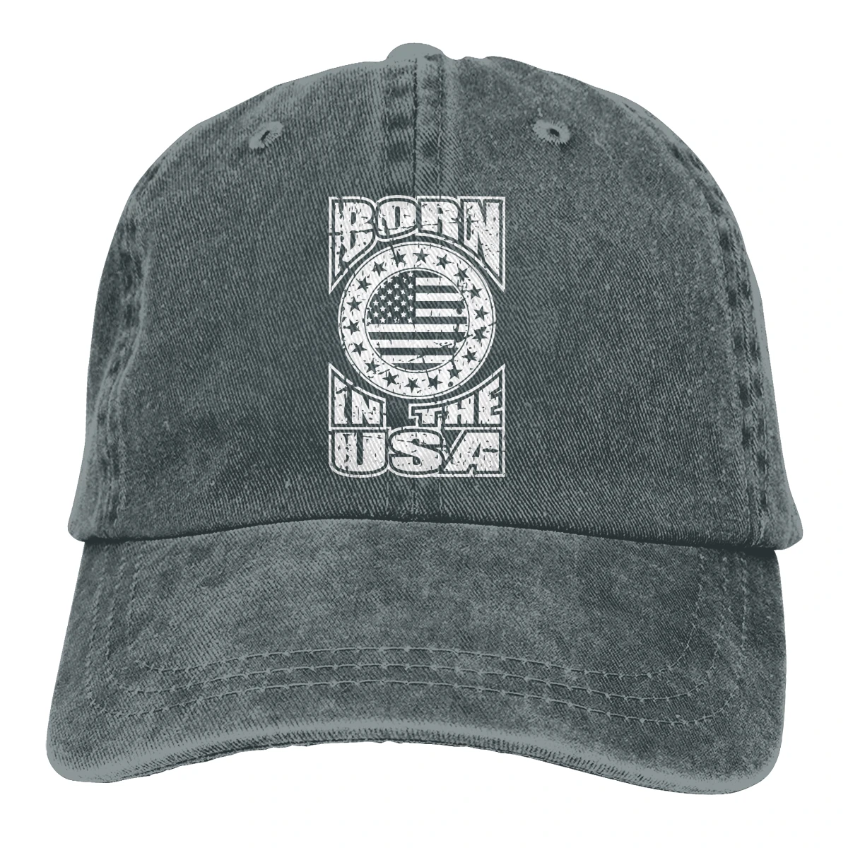 Born In The USA Casquette черные унисекс Мужские Женские джинсовые бейсболка с ремешком кепки регулируемые Гольф папа шляпа