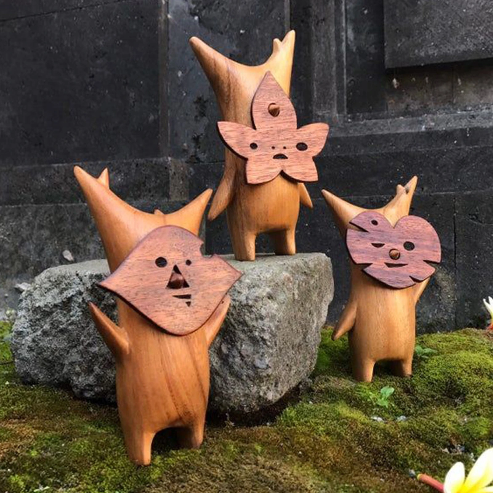 New Forest Wizard Wooden Korogu The Legend of Zel-da: Breath of The Wild Garden Leaf Elves Crafts Wooden Grain Resin Ornaments