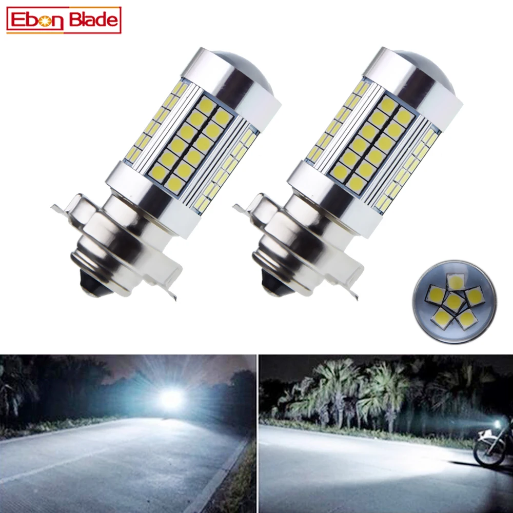 

2Pcs Motorcycle LED Headlight Bulbs Lamp P26S 3030 66SMD Motor Motorbike Front Head Light With Lens White 6000K 6V 12V 24V 30V