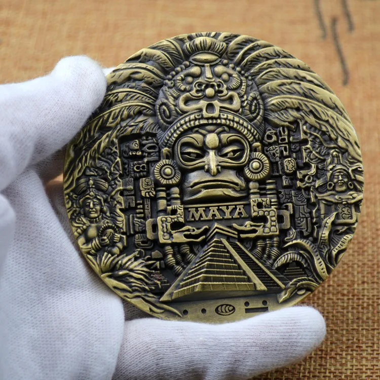Mayan AZTEC CALENDAR souvenirs predict commemorative coins art collection gifts commemorative coins collections interesting|Non-currency Coins| - AliExpress