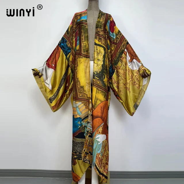 Europe WINYI new tunic bikini sweet lady pink boho Cardigan stitch Cocktail sexcy Boho Maxi Holiday Batwing Sleeve KIMONO mujer 50