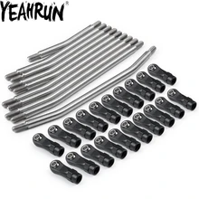 Yeahrun 313/324mm metal link conjunto veículo resistente enlace 5mm haste de direção com extremidade de náilon para 1/10 rc rastreador axial scx10 ii 90046