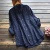 8417 New Autumn Women Blouse Japan Style Literary Print Turndown Collar Double Layer Cotton Shirt Tops Women 4