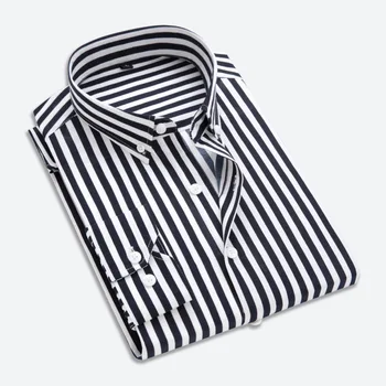 

Quality Men Dress Shirt Mens Business Casual Button Down Shirts Brand Clothing Slim Fit Long Sleeve Camisa Masculina M-5XL