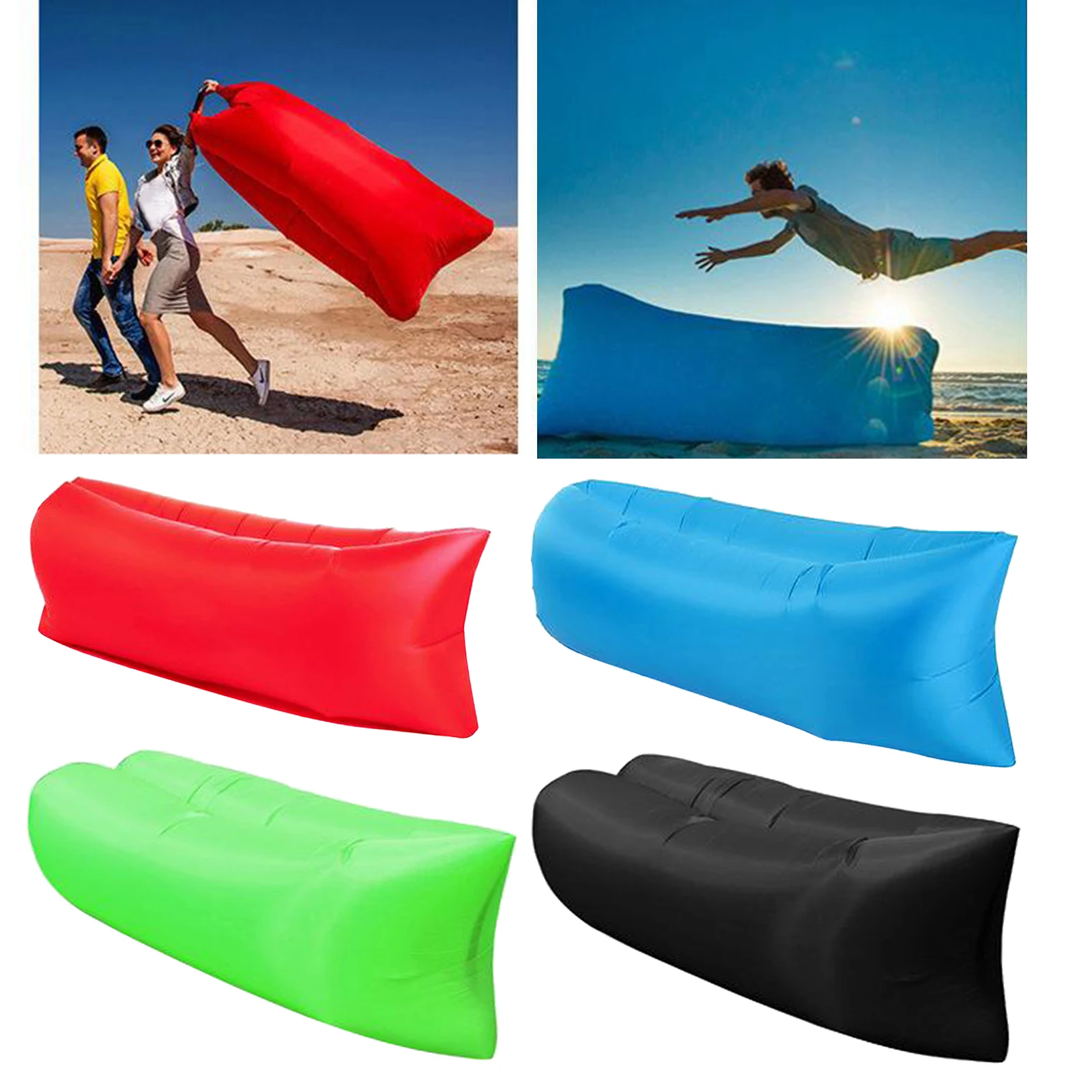 Lazy Inflatable Air Bed Sofa Lounger Couch Chair Bag Hangout Camping Beach Chair 
