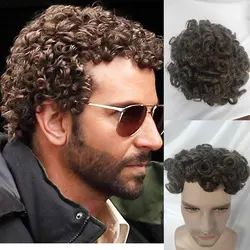 Toupee for Men Hairpieces for Men Hair Replacement System for Men European Human Hair with 10