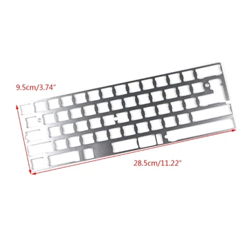 

Silver 60% Aluminum Mechanical Keyboard Plate Support GK64 DZ60 GH60 CNC Support Split Spacebar 2U/2.25U Spacebar