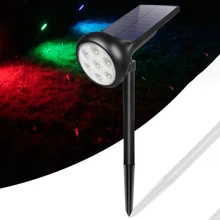 7 светодиодный круглый наружный водонепроницаемый светильник, декоративный светильник для газона на солнечных батареях, пластиковый энергосберегающий патио прожектор с разноцветными огнями