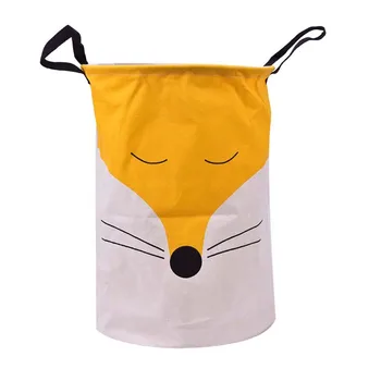 

Kids Toy Storage Basket Kids Toy Fox Clothes Organizer Storage Basket Large Cotton Linen Clothes Sundries Basket Gift Basket