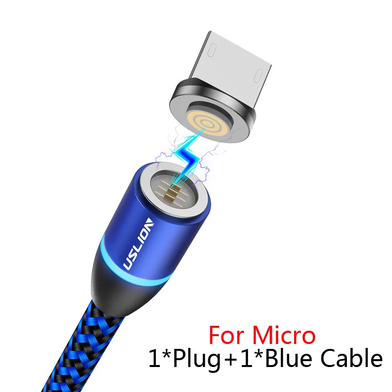 3 в 1 Магнитный кабель Micro usb type-C кабель зарядное устройство для iPhone XS X 8 7 для samsung huawei type-c 3A кабель для быстрой зарядки - Цвет: Blue For Micro