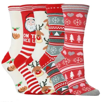 

Fashion Christmas Socks Santa Claus Gift Kids Unisex Xmas Funny Cotton Socks For Lady Women Girls Boys Stockings New Year 2021
