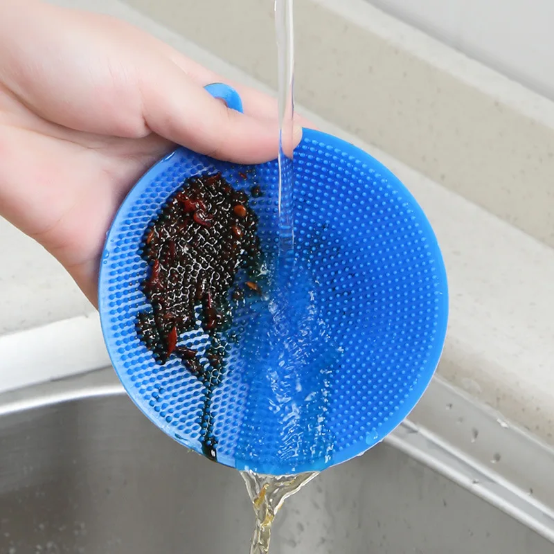Silicone Dish Cloth Kitchen Cleaning Household Scouring Pad Stained Oil Multifunctional Brush Bowl Towel Cleaning Wiping Pot