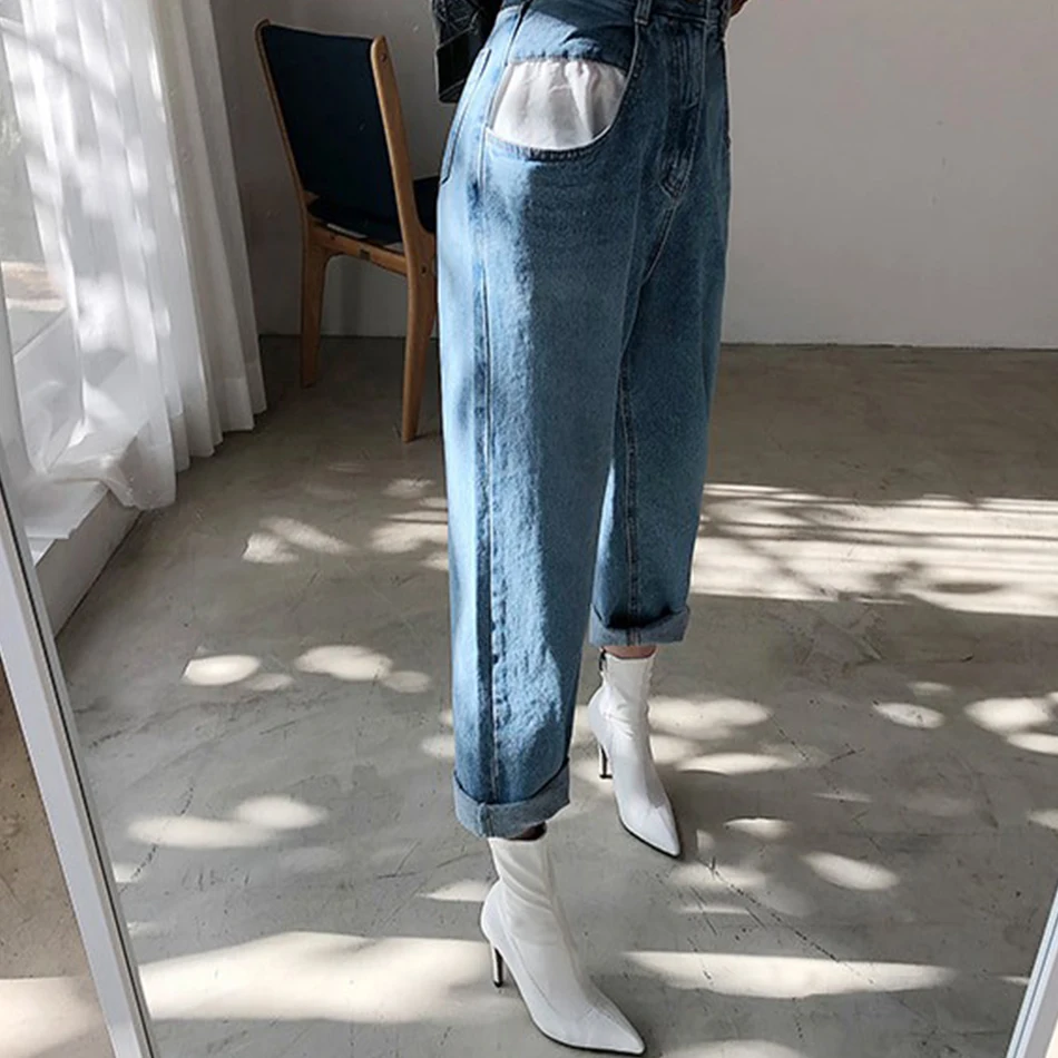 Genayooa джинсы высокого качества женские джинсы с высокой талией корейские Befree джинсы для женщин в стиле бойфренд осень зима джинсовые брюки