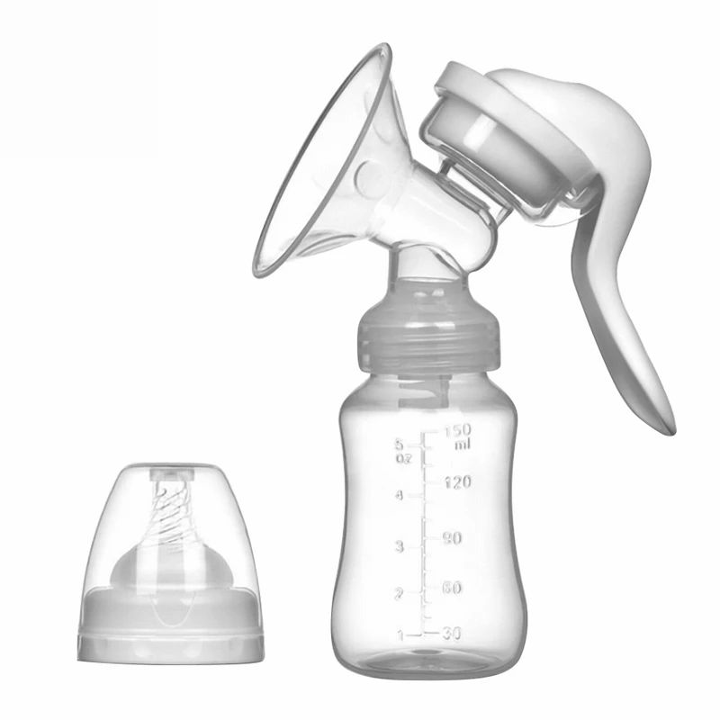 

CYSINCOS Manual Breast Pump Powerful Baby Nipple Suction 150ml Feeding Milk Bottles Breasts Pumps Bottle Sucking