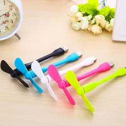 Small Fan Portable Flexible Mini USB Fan Bendable removable USB Gadgets Low power for Powerbank for PC for laptop For OTG