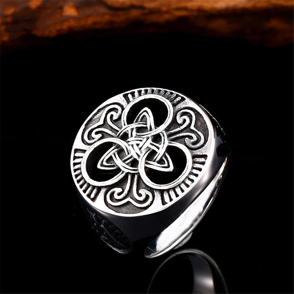 OUSIKA Anel masculino feminino vintage viking amuleto anel mestre maçônico  signet Ag anel clássico mitologia nórdica hip hop punk anel gótico casal  jóias de presente, 8
