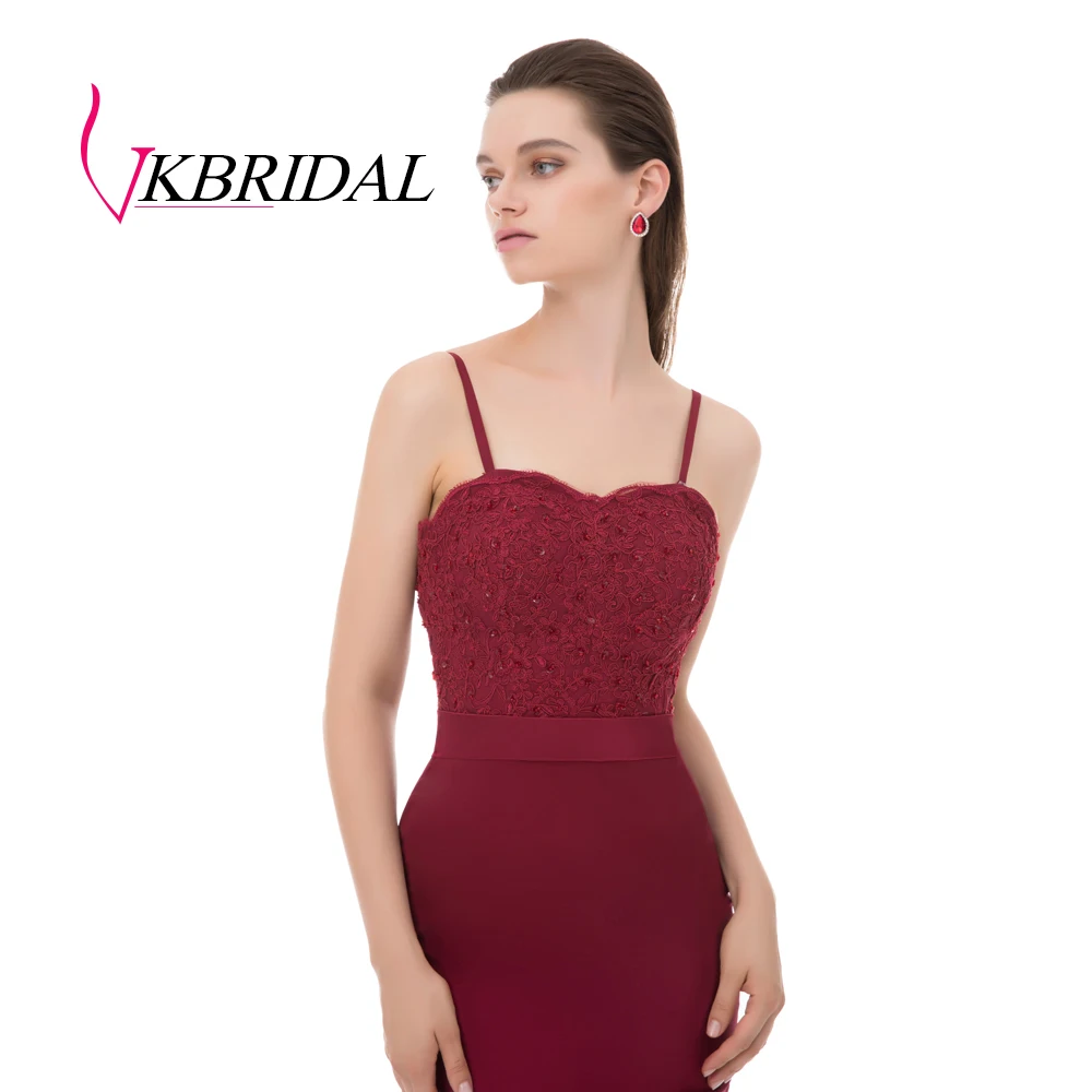 VKBRIDAL платья для подружки невесты, украшенные бисером для пригласительные на свадьбу новые кружевные аппликации Формальные платье русалки халат hond'honneur