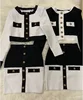 2021 New High Street Summer Patchwork 2 Two-Piece Set O-Neck Long Sleeve Pocket Button Mini Bandage Dress Female Short Set 4
