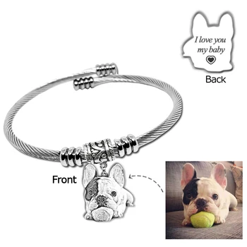 

Custom Silhouette Bracelet . Custom Personalized Pet/Portrait Photo Bracelets.Women Men Jewelry Memorial Gift.
