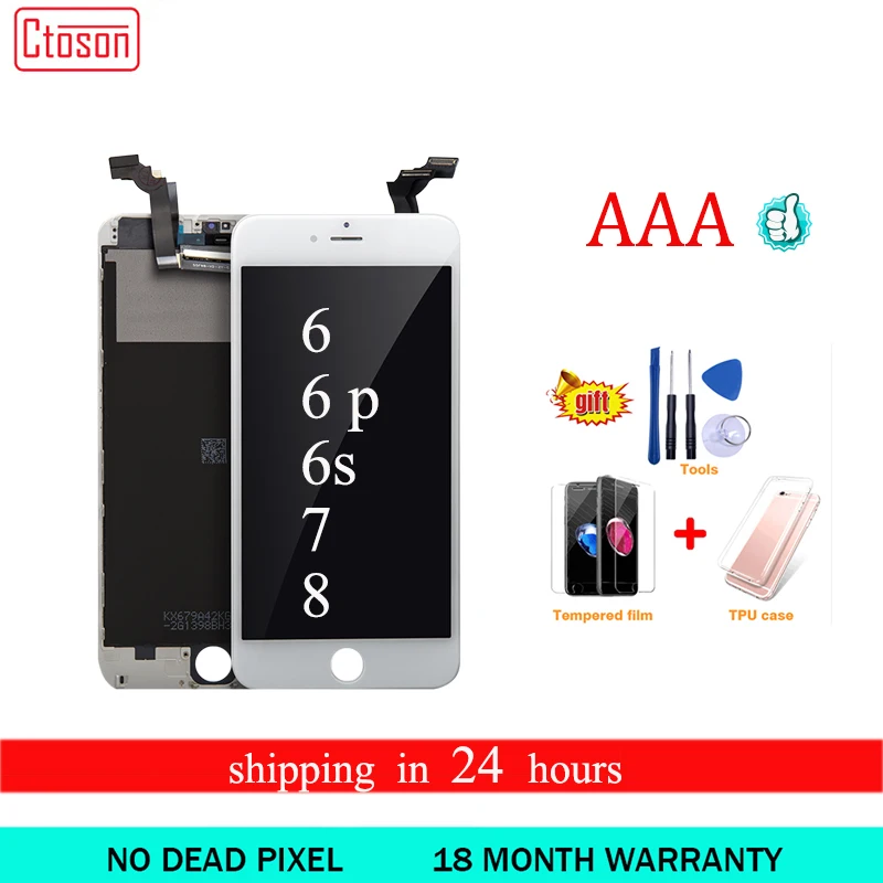 Ctoson Display For iPhone 6 6S lCD Screen Digitizer for Iphone 6 Plus Pantalla For Apple iphone 7 8 Ecran No Dead Piex
