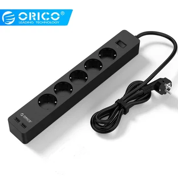 

ORICO Electronic Socket Outlet Power Strip Surge Protector With 2 USB Port Smart Charger EU Plug 3AC 5AC for Home Office