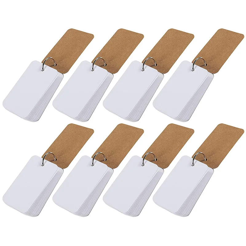 

Flash Cards with Binder Rings,8-Pack 400-Piece Study Cards, Mini Index Cards, Note Cards, Memo Scratch Pads,Perfect for Language