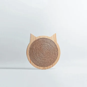 

Suckers Sisal Scratch Pad With Wooded Cat Toy Cat Ear Shaped Frame Pet Indoor Exercise Interactive Toy For Cat Training Supplies