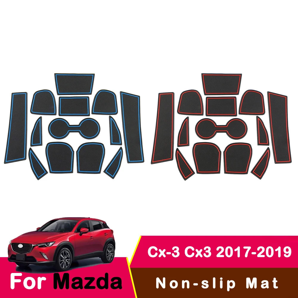 

Anti-Slip Gate Slot Mat Cup Rubber Pads Rug for Mazda Cx-3 Cx3 2015-2018 Accessories Stickers 13 pcs