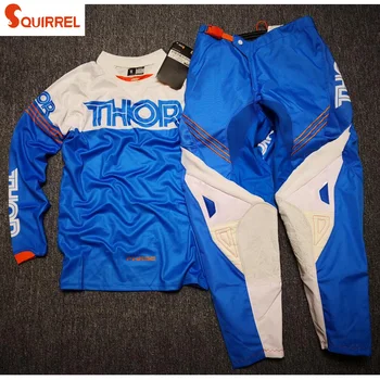

Blue Motocross suits MX cross-country suit downhill Racing Team off road jersey and pants comb Exhaust anti hot design