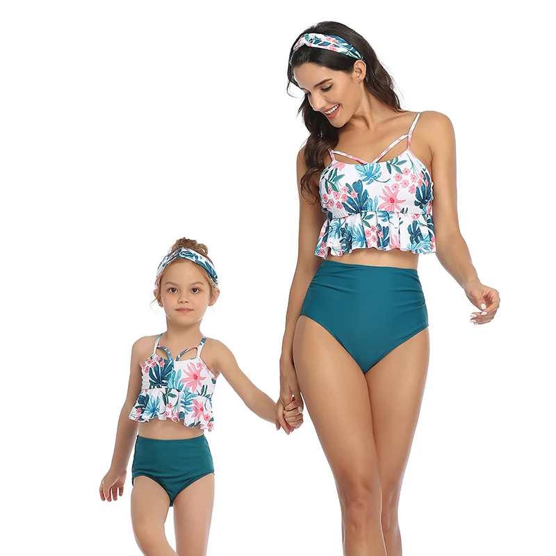 Separate Women's Swimming Suit for Girls Swimsuit Bikini Beach Mom Daughter Children Swimwear Baby Girl Outfit Family Mactching