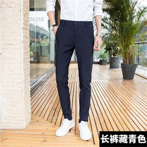 Spring /Summer Men's Pants Stretch Male Pencil Pants Capri-Pants