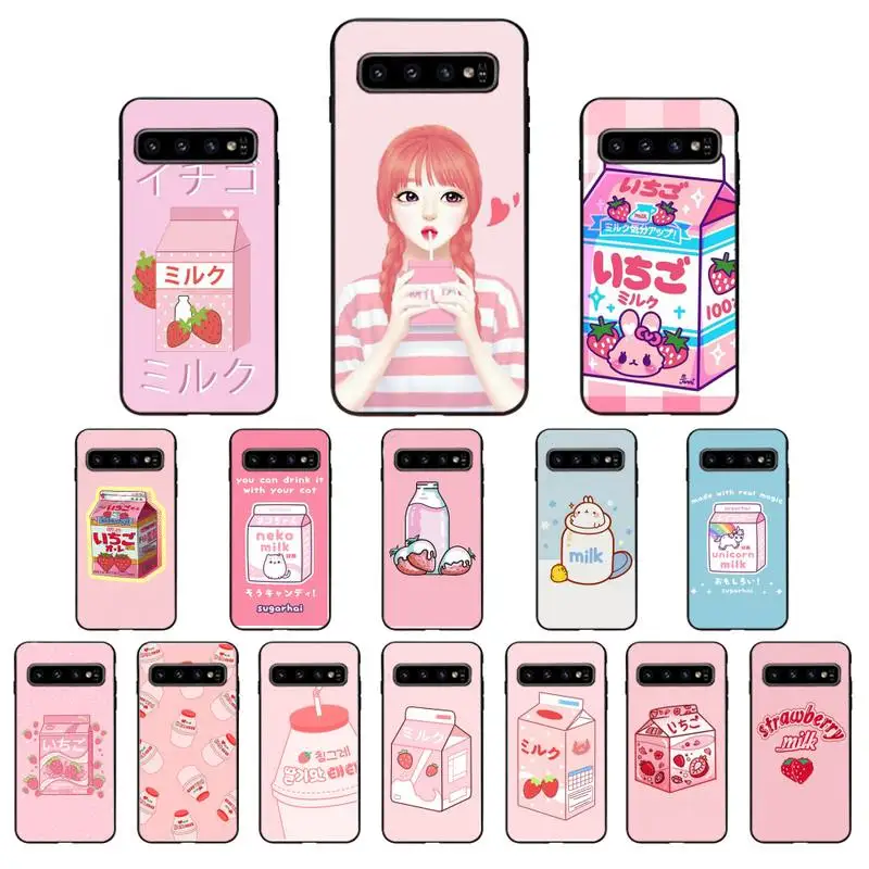 FHNBLJ Kawaii японский клубничный молочный напиток бутылка для телефона Samsung Galaxy S6 S6edge