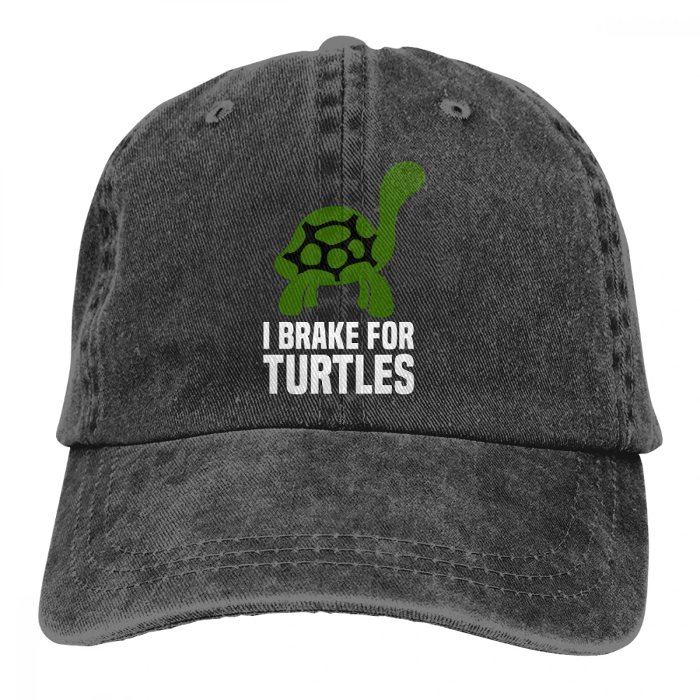 I Brake For Turtles Casquette натуральный унисекс Мужские Женские джинсовые бейсболка с ремешком кепки Регулируемая Гольф папа шляпа
