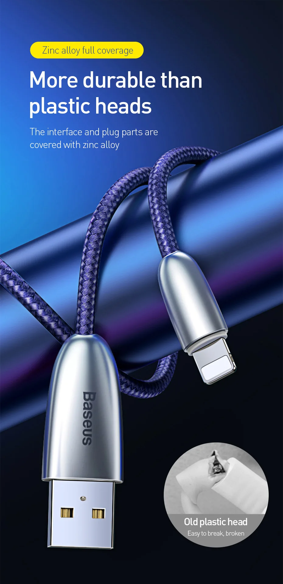Usb-кабель Baseus для iPhone XS Max XR X 8 7 6 6S Plus 5 5s iPad из цинкового сплава кабель для быстрой зарядки и передачи данных для зарядного устройства iPhone