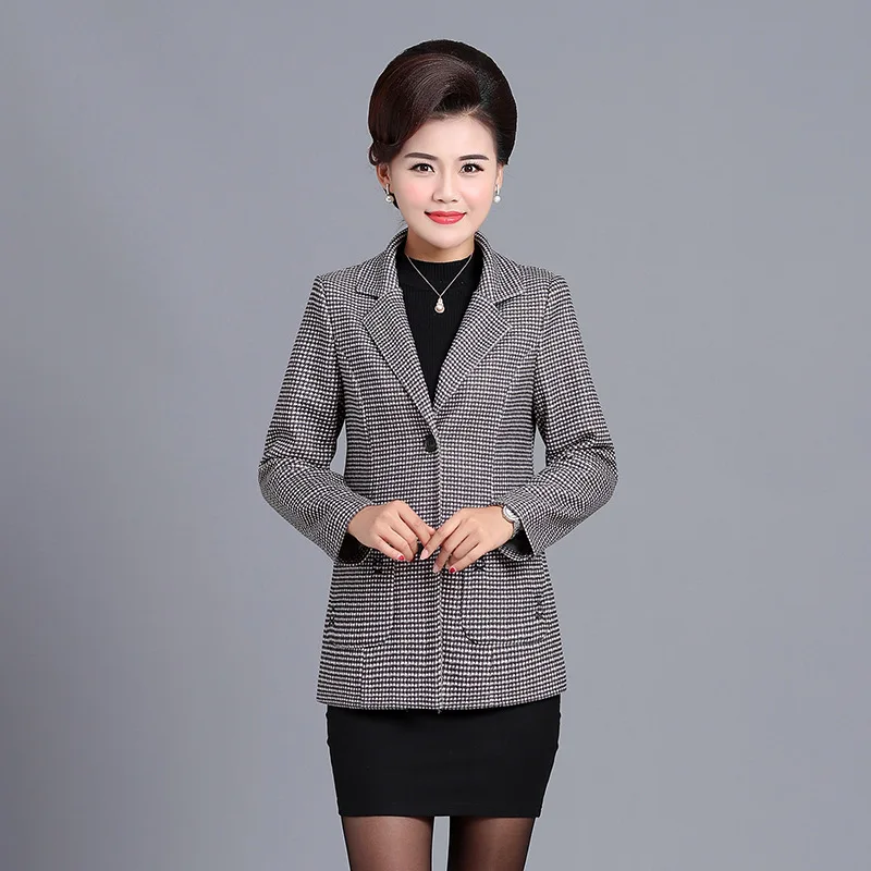 

Korean-style Spring Clothing New Style Middle-aged Women Dress Suit Jacket Women's Middle-aged Slim Fit Suit 50-Year-Old Spring