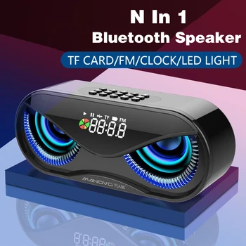 

M5 Cool Owl Design Bluetooth Speaker LED Flash Wireless Loudspeaker FM Radio Alarm Clock TF Card Support Select Songs By Number