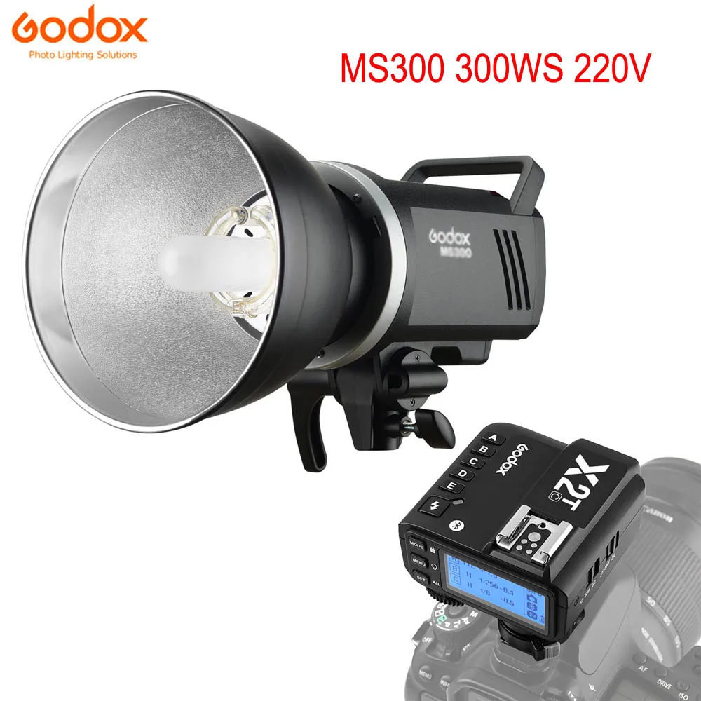 Godox MS300 300Ws/MS200 200Ws+ X2T/Xpro передатчик студийная вспышка 2,4G встроенный беспроводной Компактный фото стробоскоп освещение - Цвет: MS300  220V add X2T