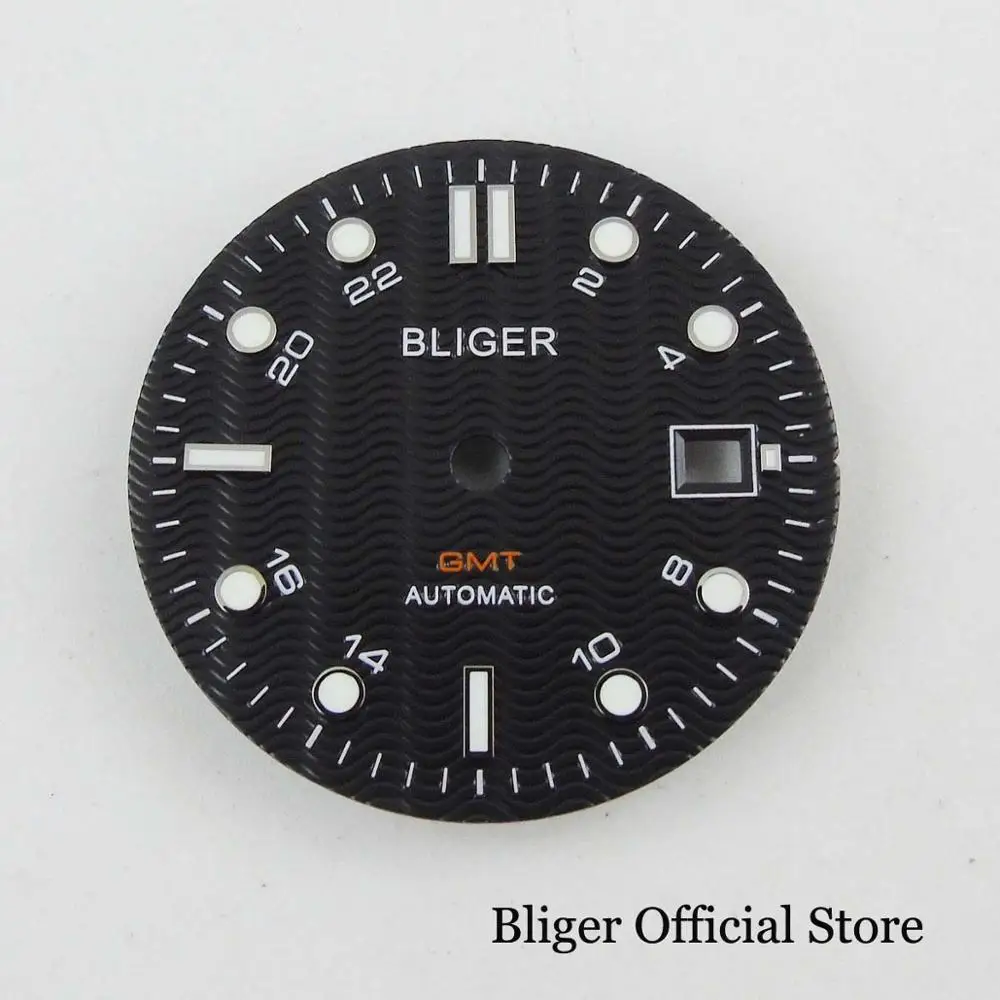 Бренд BLIGER 31 мм циферблат с окошком даты подходит GMT MINGZHU автоматическое движение