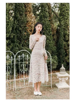 

Vestido De Festa New Real Dress Plus Size Vadim Free Shipping Spring 2020 V-neck Retro Waist Slim Fit Thin Hip Bag A-line Dress