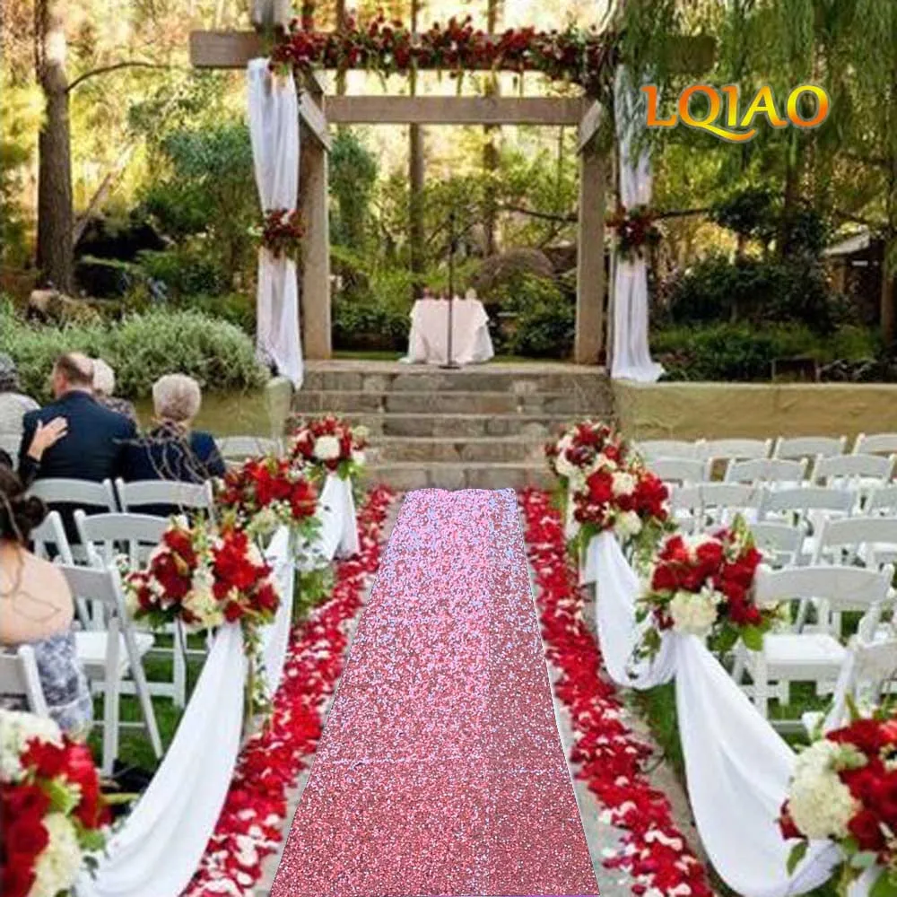 Pink Gold Sequin Aisle Runner 002