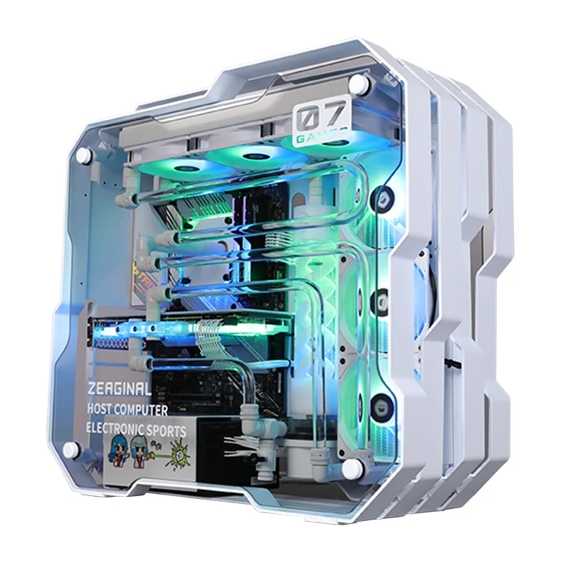 ZEAGINAL Middle Tower Chassis Desktop Computer Case For Water Cooling ATX Gamer MOD Case DIY Glass,PC DIY Gamer Cabinet,ZC-07 4 ZEAGINAL Middle Tower Chassis Desktop Computer Case For Water Cooling ATX Gamer MOD Case DIY Glass,PC DIY Gamer Cabinet,ZC-07 - Image 4