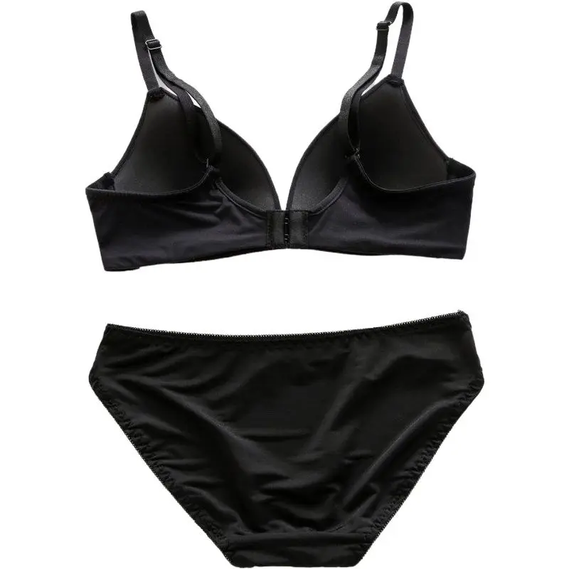 Underwear Women Set Bra And Briefs Comfortable Smooth No Trace Deep V No Steel Ring Bra+ Panties Underwear Bra Set