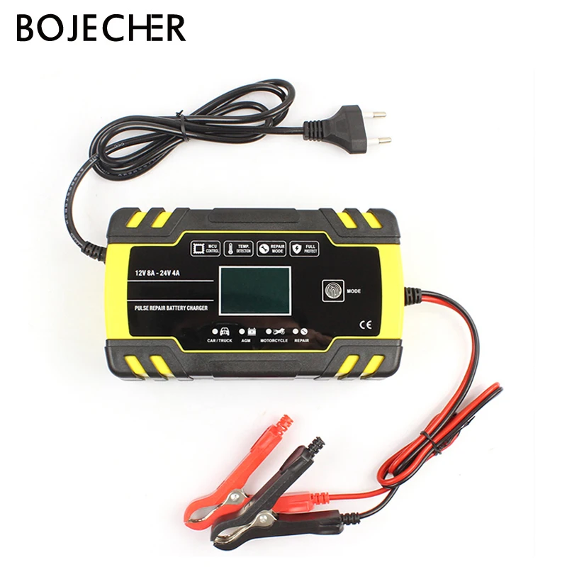 

Full Automatic Car Battery Charger 12V 24V Digital LCD Display Smart Fast for Auto Motorcycle Lead-Acid Batteries Charging