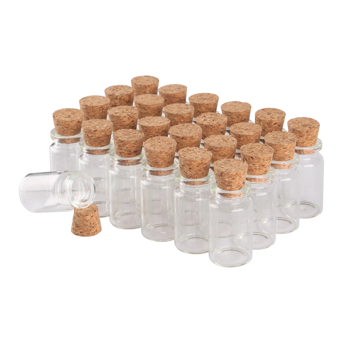 

24 pieces 10ml Glass Bottles with Cork Stopper 22x50mm Wishing glass Jars Vials for Wedding Gift DIY Pendant Craft