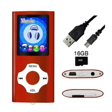 1,8 дюймов MP3 музыкальный плеер Видео Радио Портативный цифровой музыкальный проигрыватель с 16G Micro SD карты Поддержка MP3 плеер AMV видео