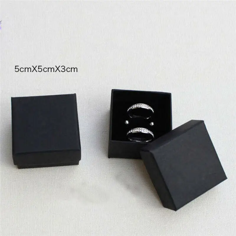 Hot Sales High Quality Black Paper Package Case Ring Necklace Earrings Bracelet Jewelry Gift Box Decorations