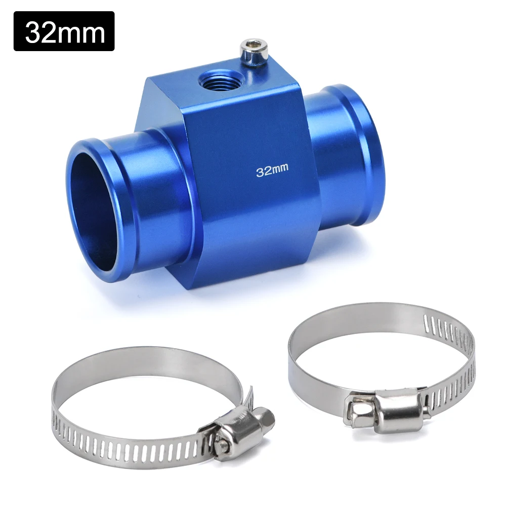 Water Temp Temperature Gauge Radiator Hose Sensor Adapter Joint Pipe Blue 38mm 