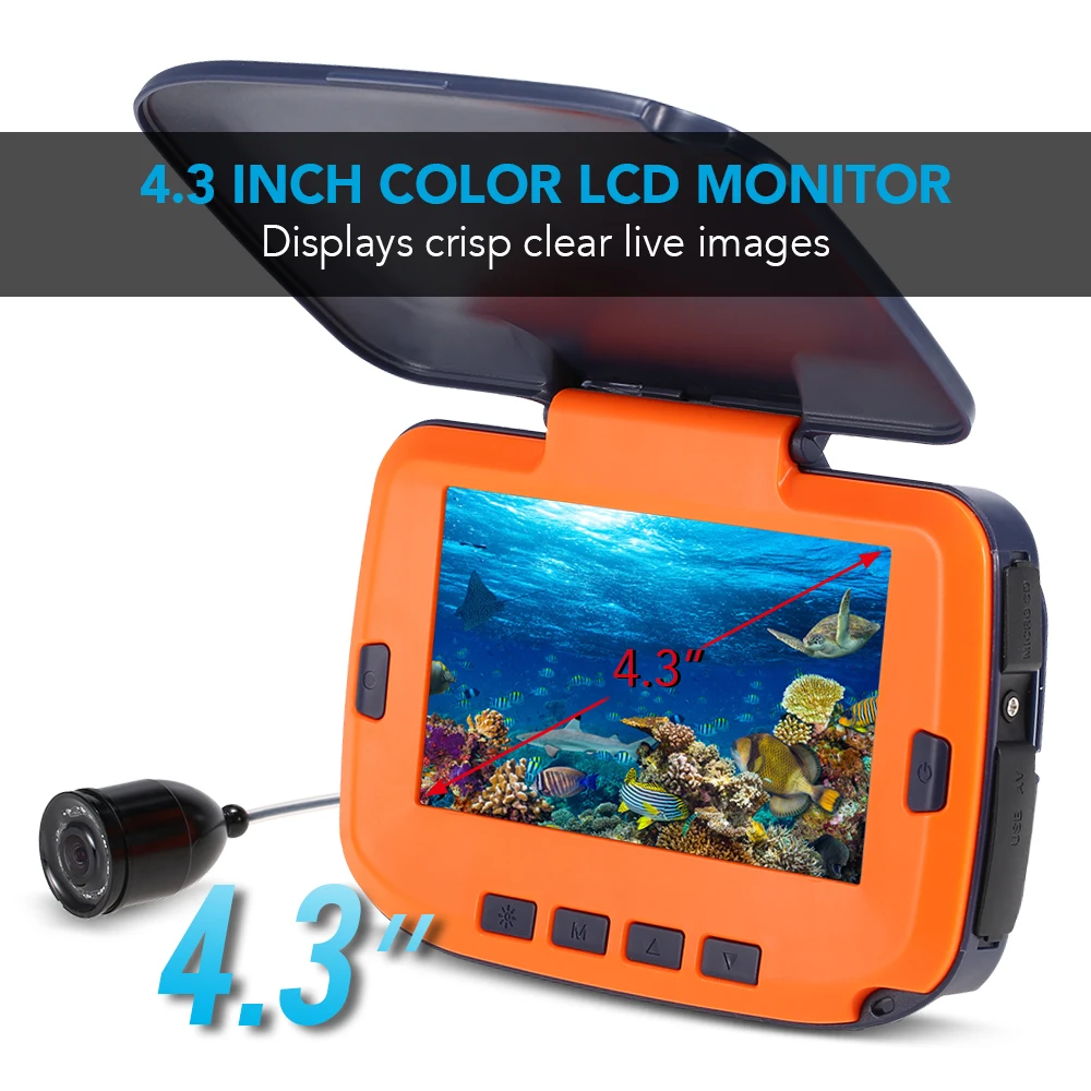 

Fishing Camera 20M Cable Underwater Fish Finder Ice Fishing Night Vision Camera 4.3" LCD Monitor Sport Video Camera Underwater