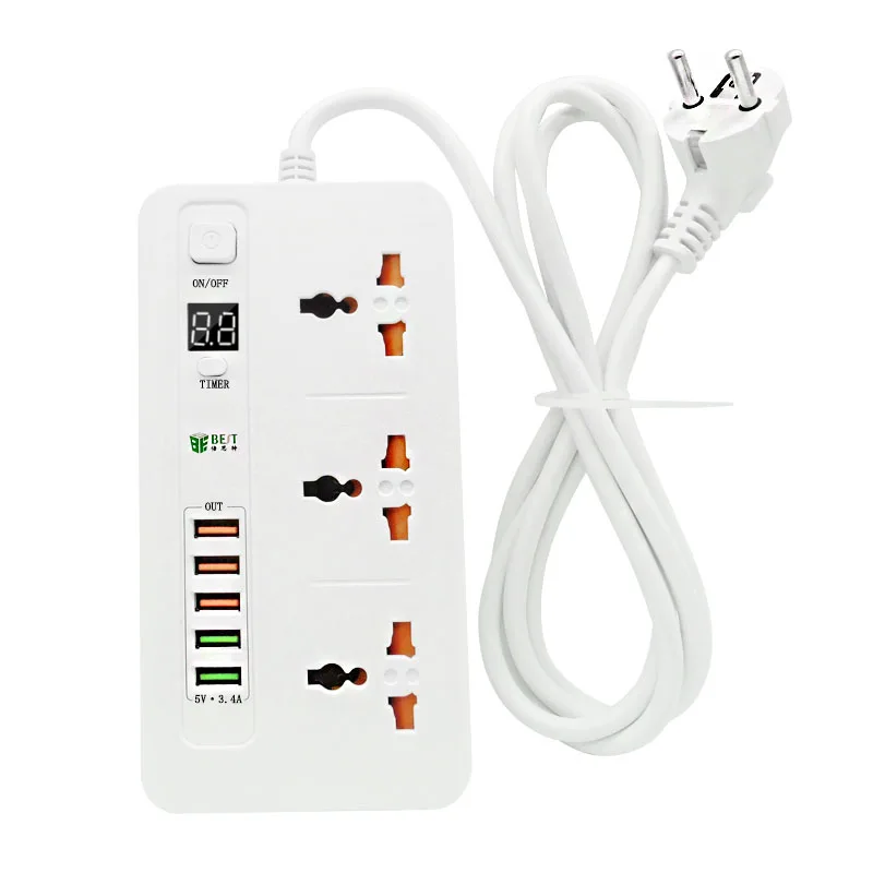 Multiple Power Strip Surge Protector Universal Timer Outlet Plug